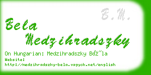 bela medzihradszky business card